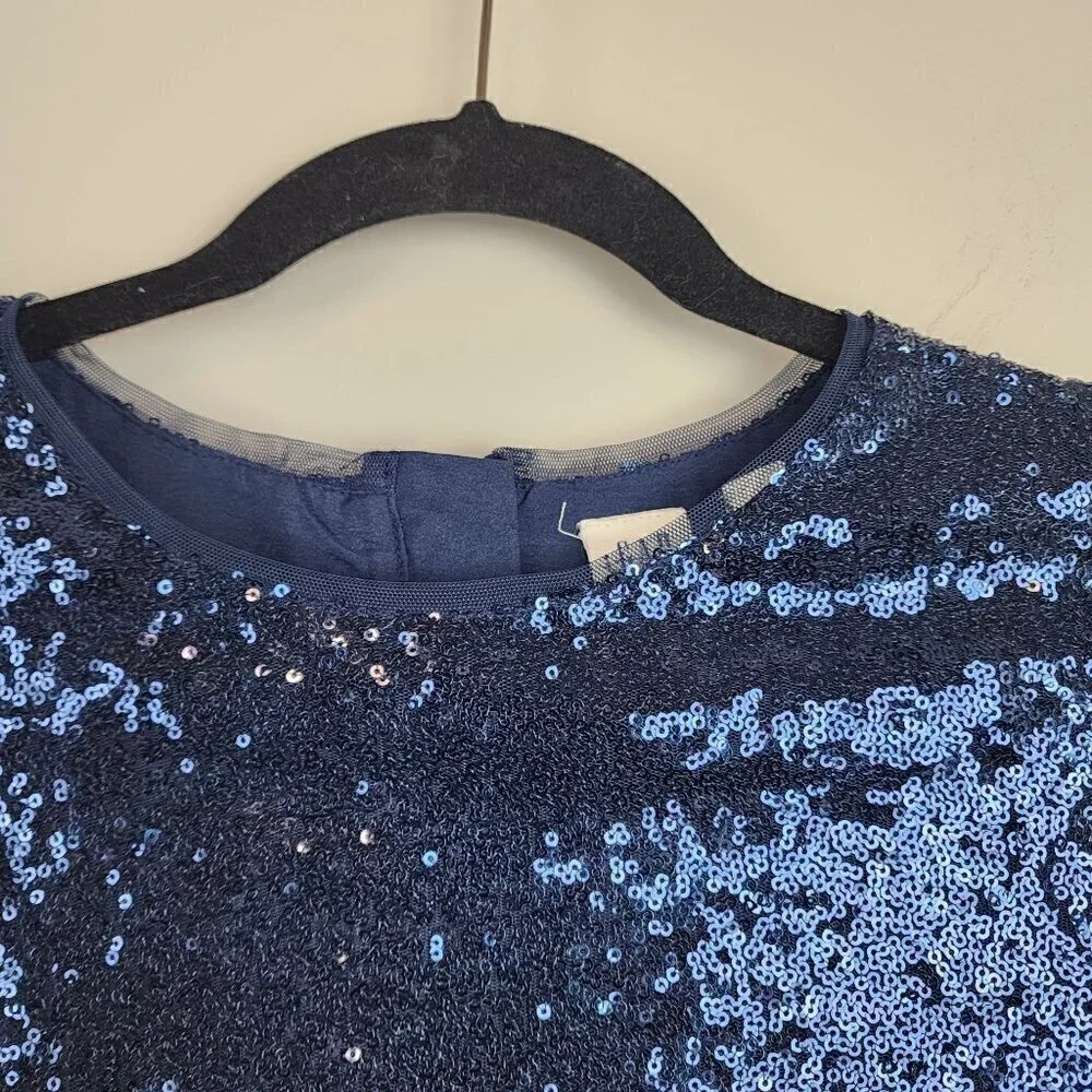 Gap Kids size XL/12 drop waist sequin dress Special occasion Holiday Blue